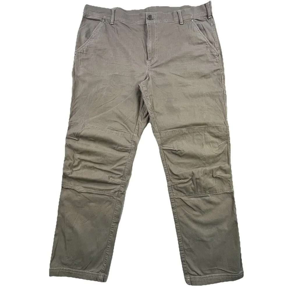 LL Bean Cargo Pants Men’s 42x32 Brown BeanFlex Stretch Double Reinforced Knee